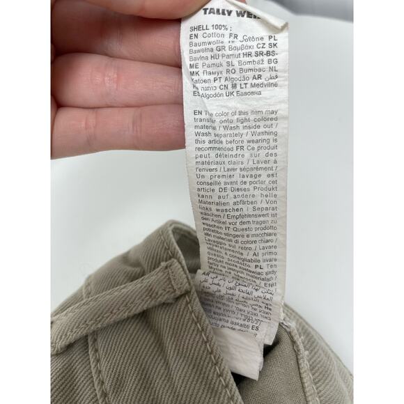 Tally Weijl Denim Co FLAWED Size EU 42/ US 14 Tan Jean Shorts High-Rise Womens - Picture 10 of 11
